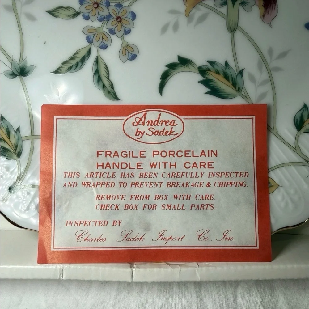 Vintage Andrea by Sadek Buckingham 10" Porcelain Cake Plate & Server JAPAN - Picture 4 of 13